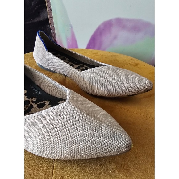 ROTHYS The Point Ballet Flats Light Beige Knit Leopard Insole Slip On Shoes sz 8 - Picture 8 of 10